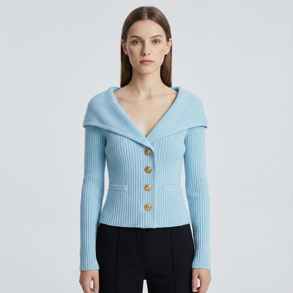 Marlow Lunera Women’s Ribbed Cardigan | Button Front, Tailored Silhouette