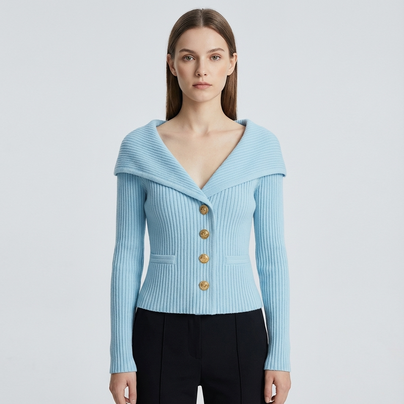 Marlow Lunera Women’s Ribbed Cardigan | Button Front, Tailored Silhouette