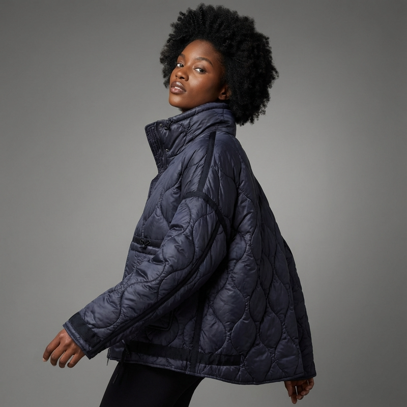 Veste matelassée à col montant pour femmes Aria | Fermeture éclair sur le devant, poches plaquées