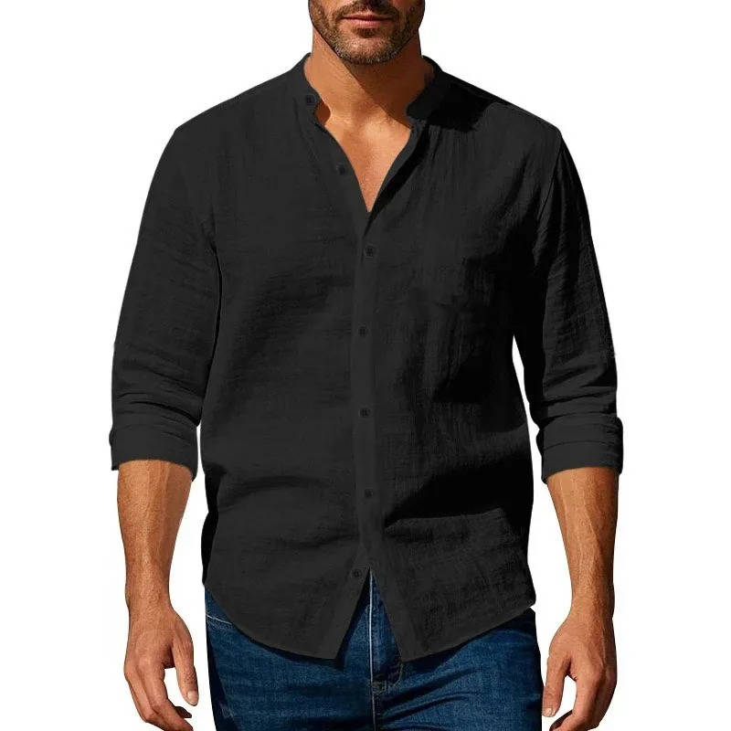 Owen Men's Linen Shirt - fabric and finish detail