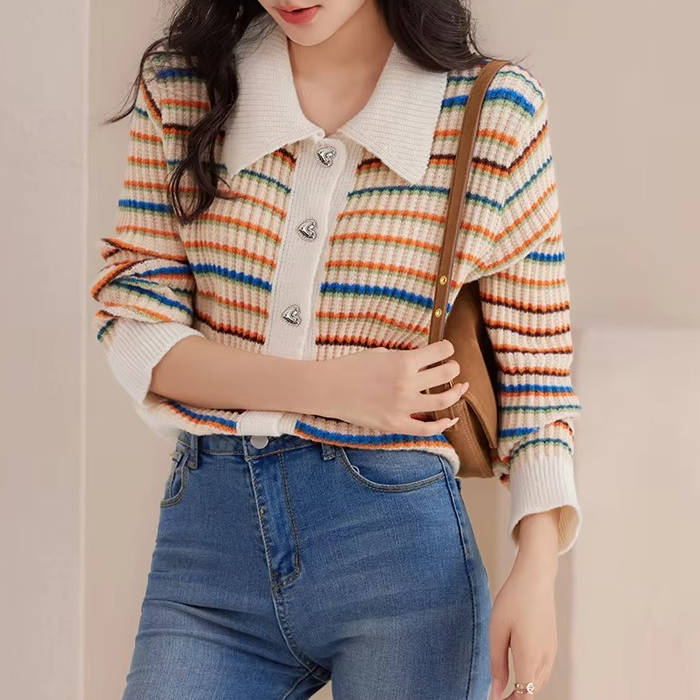 Tilda Women's Striped Cardigan - back view