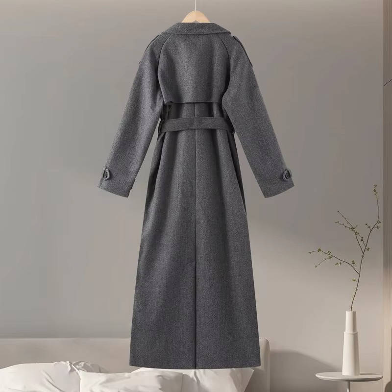 Ines Women's Oversized Trench Coat - flat lay