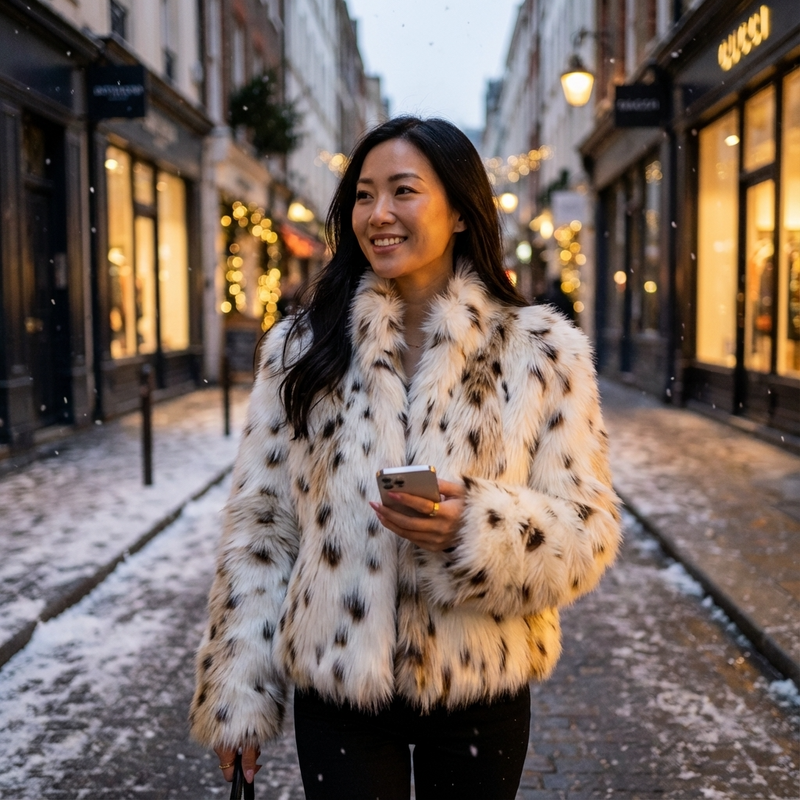 Chaqueta de Piel Sintética para Mujeres Aurelia | Cuello Alto, Silueta Oversized