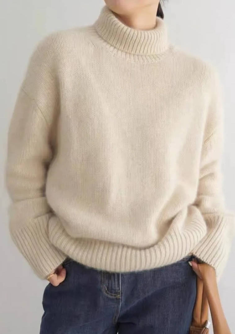 Genevieve Women's Oversized Sweater | Cashmere, Turtleneck