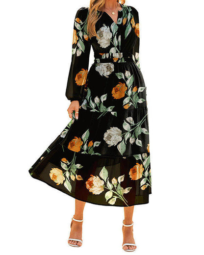 Tilda Women's Floral Maxi Dress - fabric and finish detail
