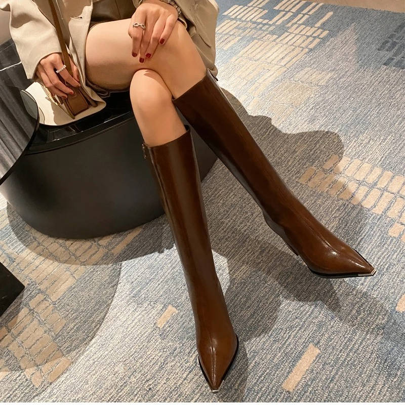 Liana Women's Knee-high Boots - fabric and finish detail