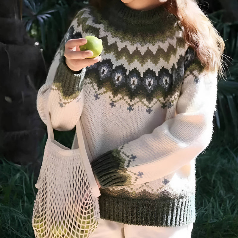 Rhea Women's Sweater - fabric and finish detail