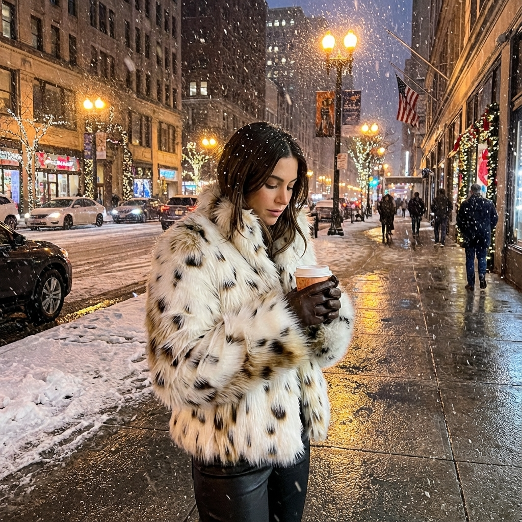 Chaqueta de Piel Sintética para Mujeres Aurelia | Cuello Alto, Silueta Oversized