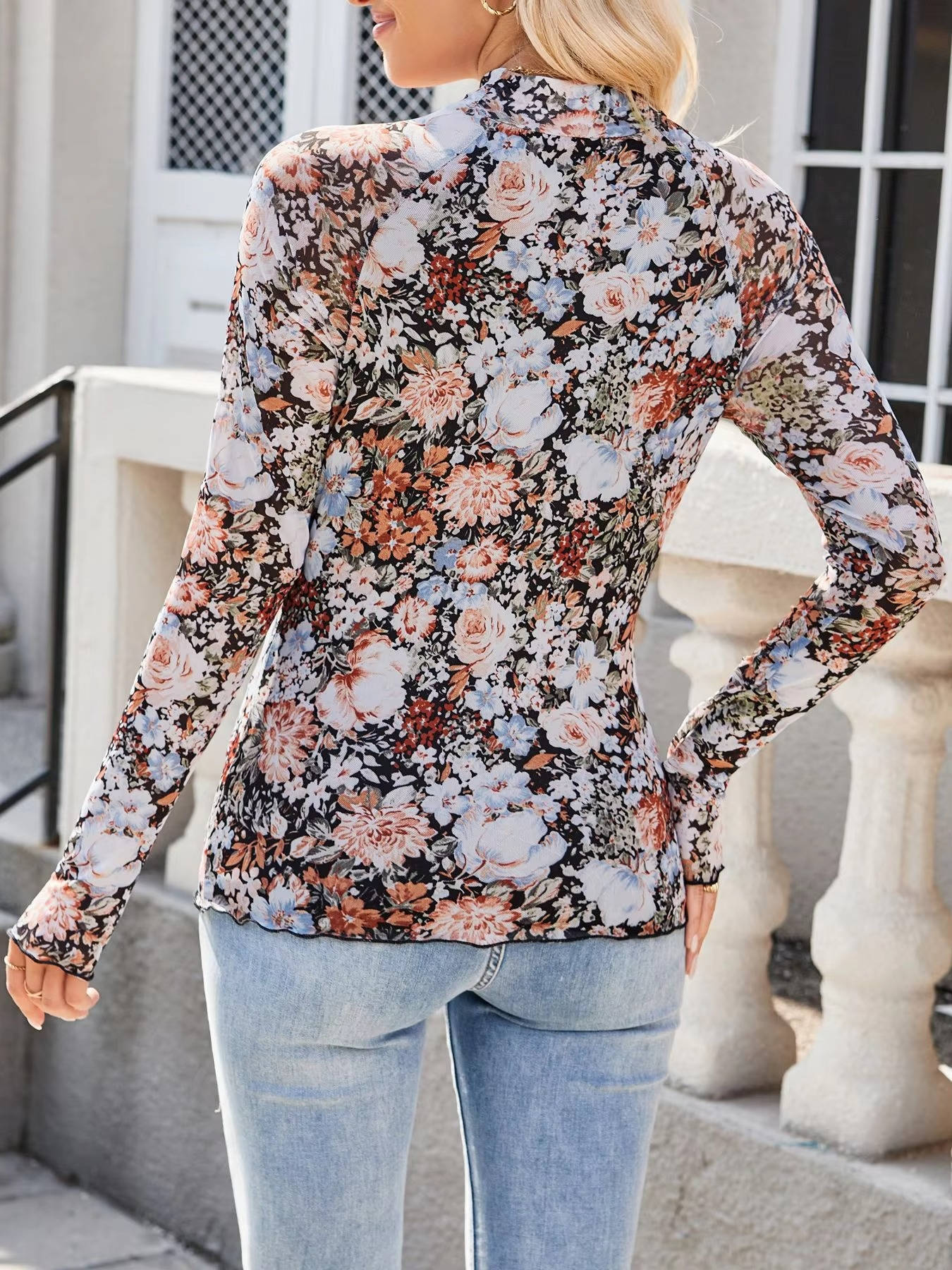 Maren Women's Floral Top - styled view