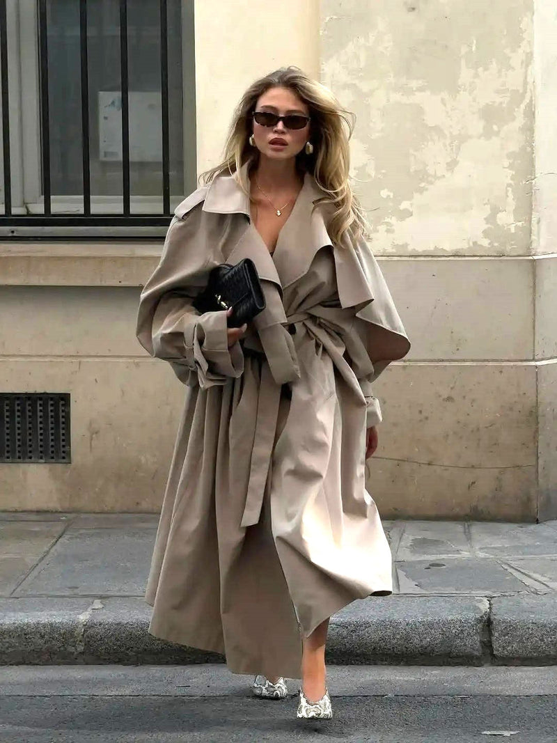 Romy Women's Trench Coat - fabric and finish detail