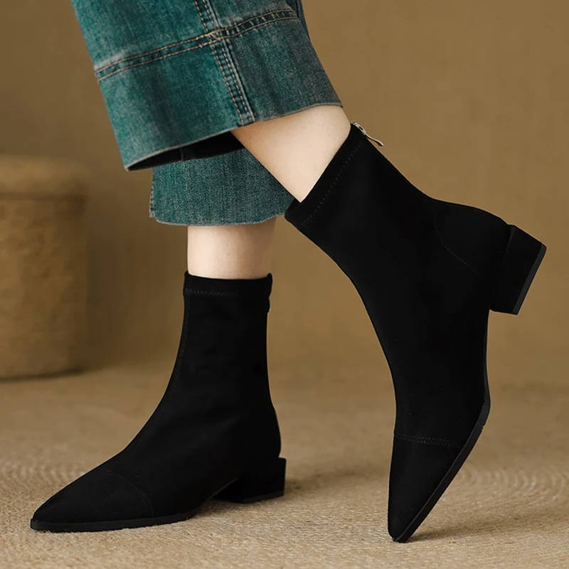 Nadia Women's Suede Ankle Boots - full-length view