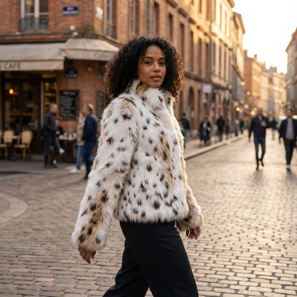 Chaqueta de Piel Sintética para Mujeres Aurelia | Cuello Alto, Silueta Oversized