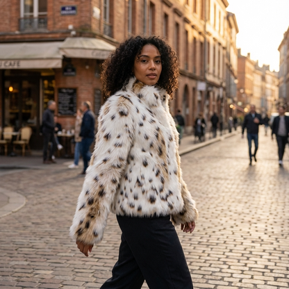 Chaqueta de Piel Sintética para Mujeres Aurelia | Cuello Alto, Silueta Oversized