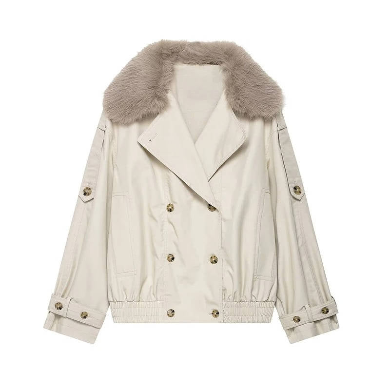 Fleur Women's Trench Coat - close-up detail