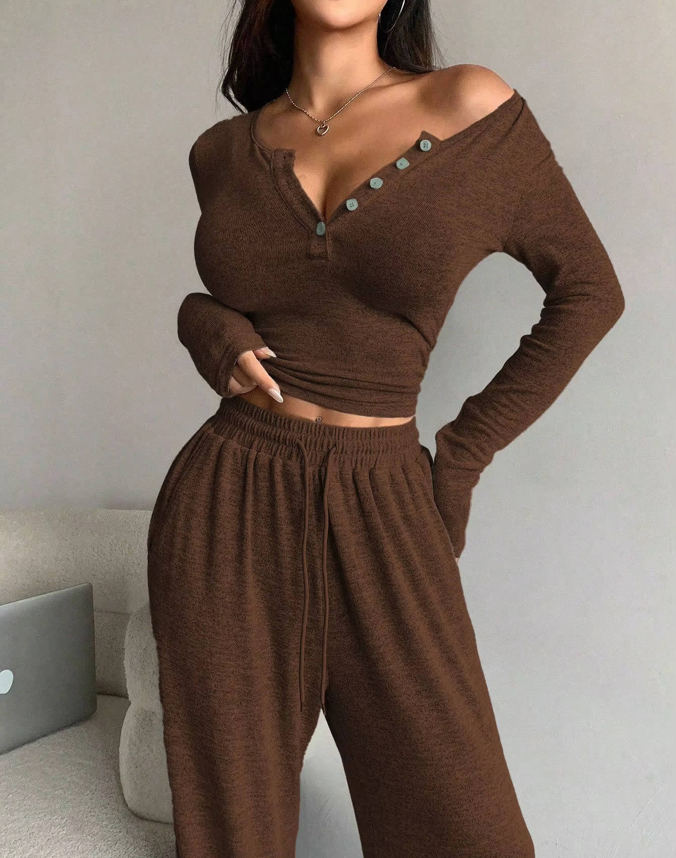 Sienna Women's Wide Leg Trousers - full-length view
