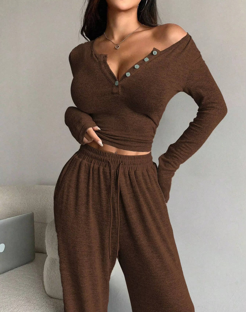 Sienna Women's Wide Leg Trousers - full-length view