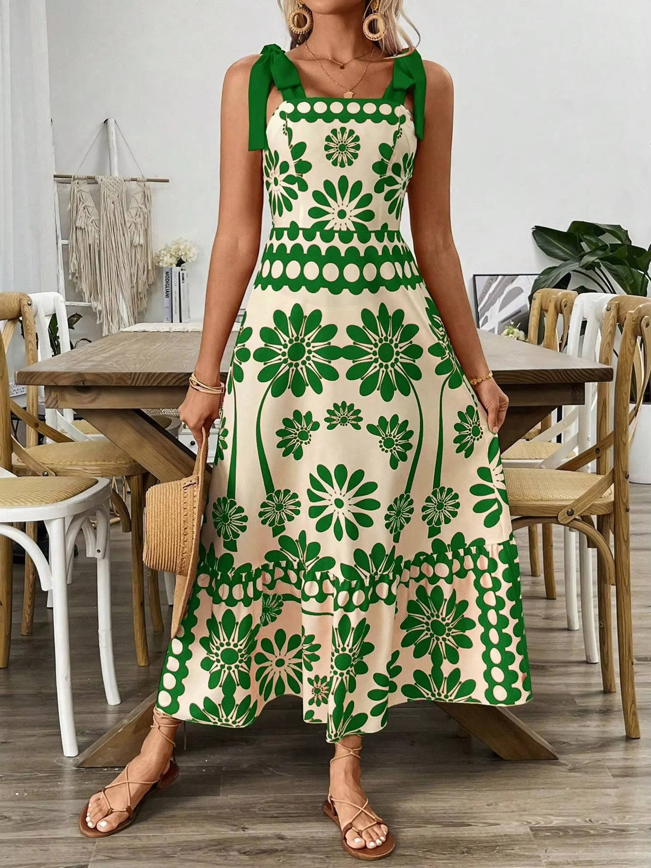 Ivy Women's Floral Maxi Dress - back view