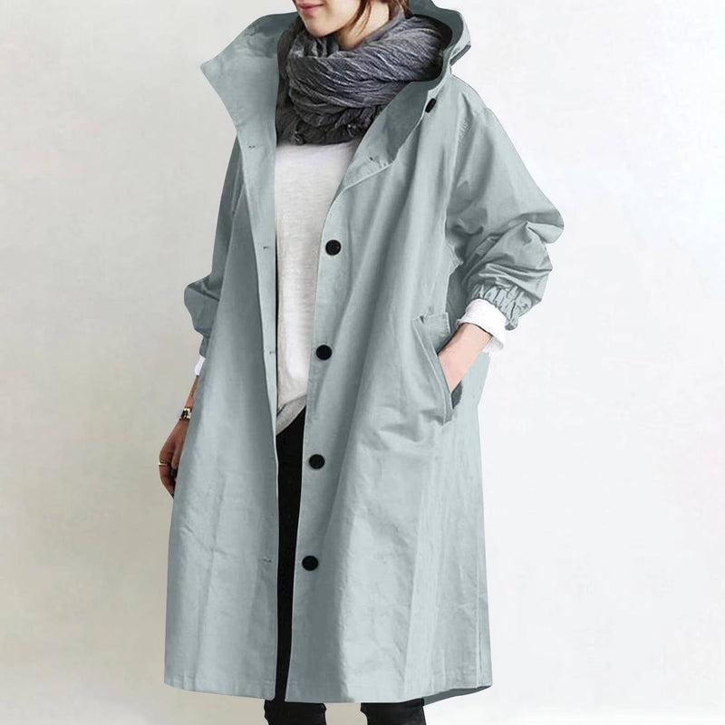 Wilda Women's Oversized Trench Coat - fabric and finish detail