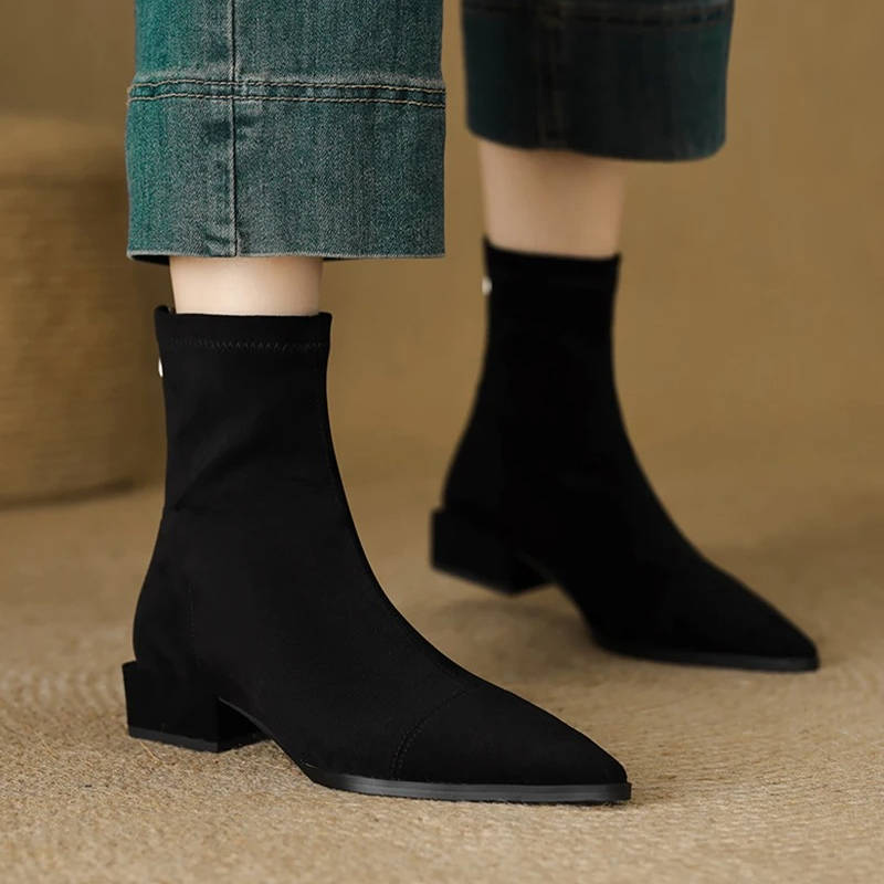 Nadia Women's Suede Ankle Boots - close-up detail