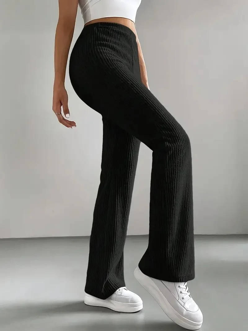 Ivy Women's Ribbed Knit Trousers - full-length view