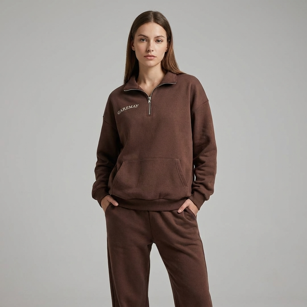 Ensemble survêtement Avery pour femme | Haut à demi-fermeture éclair, pantalon à taille élastique