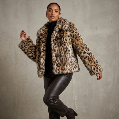 Chaqueta de Piel Sintética para Mujeres Aurelia | Cuello Alto, Silueta Oversized