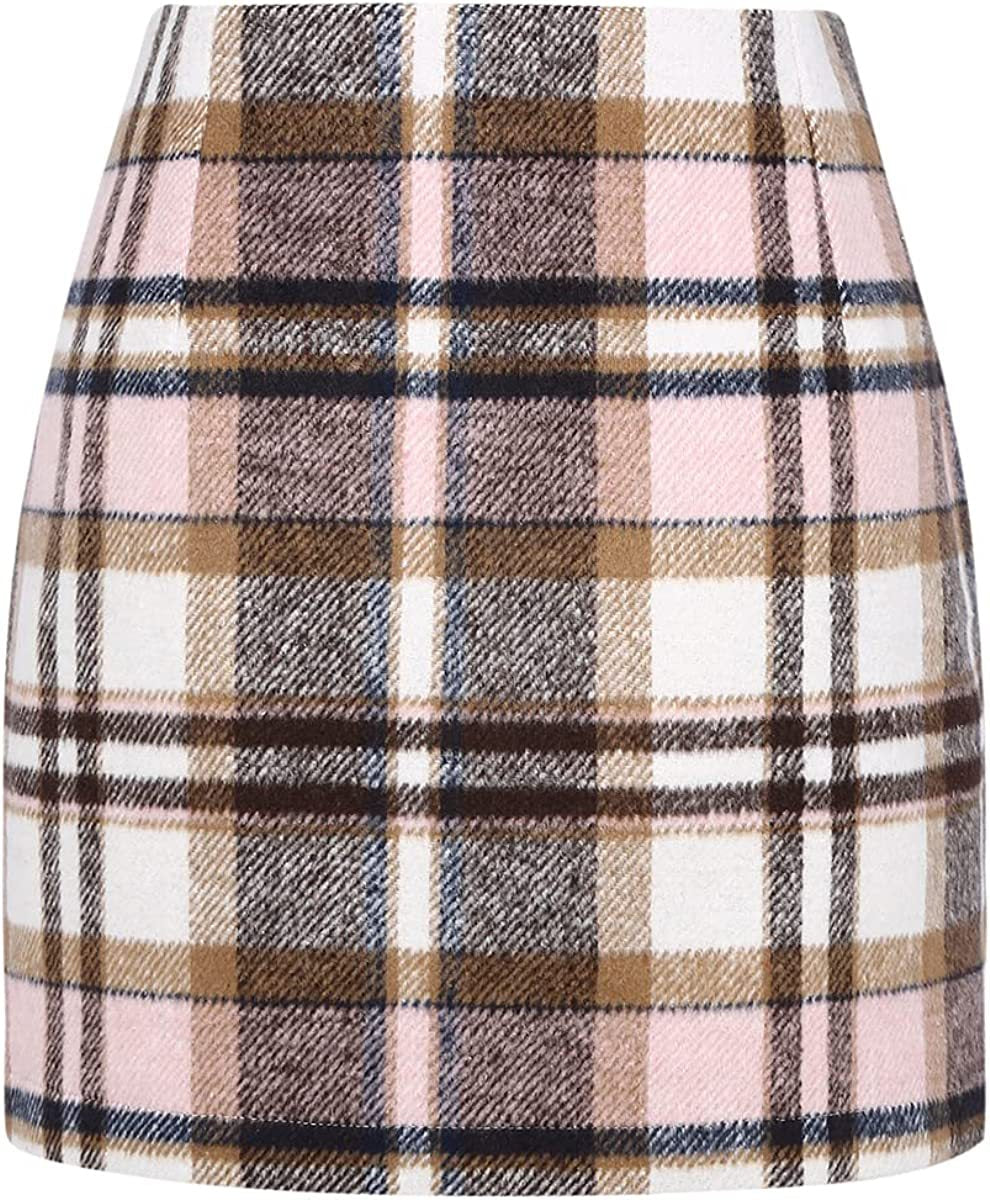 Lena Women's Plaid Skirt - close-up detail