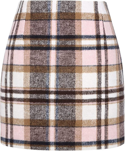 Lena Women's Plaid Skirt - close-up detail