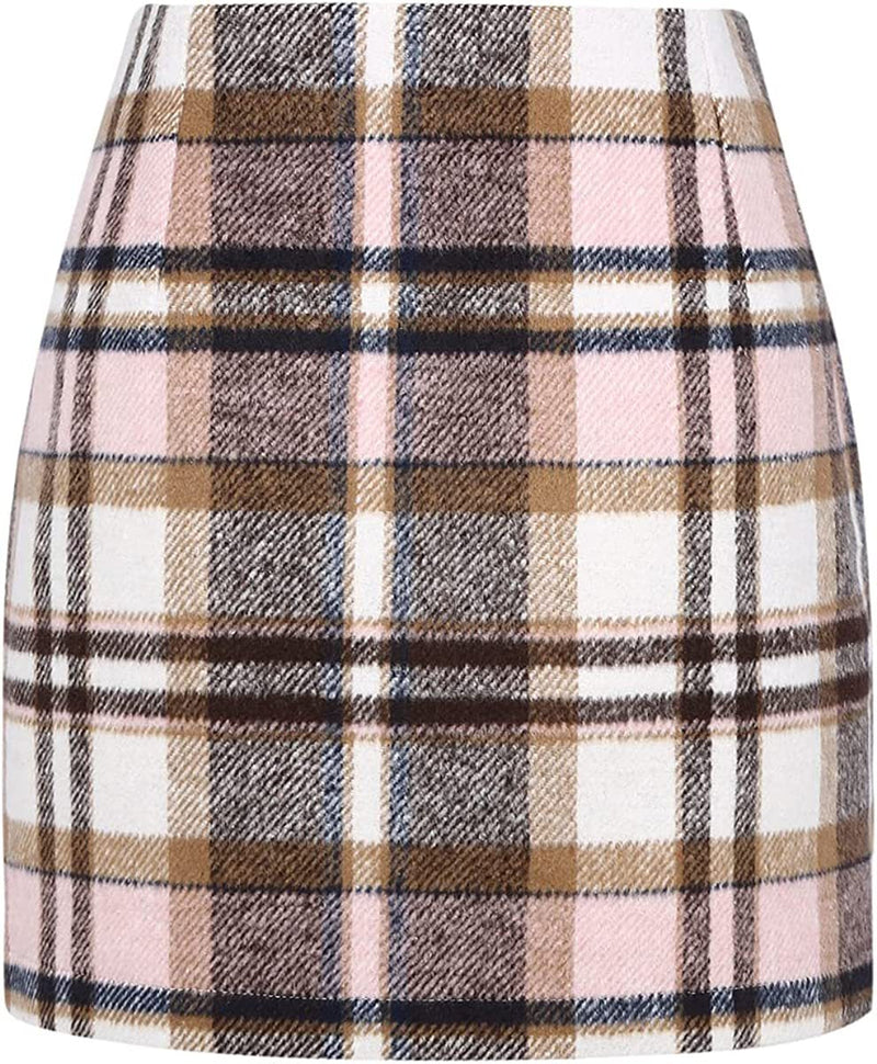 Lena Women's Plaid Skirt - close-up detail