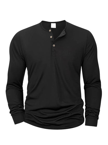 Ambrose Men's Sleeve Henley - fabric and finish detail