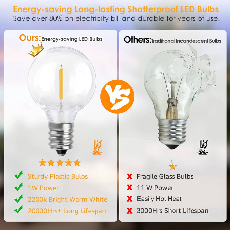 Birch LED String Lights - full-length view