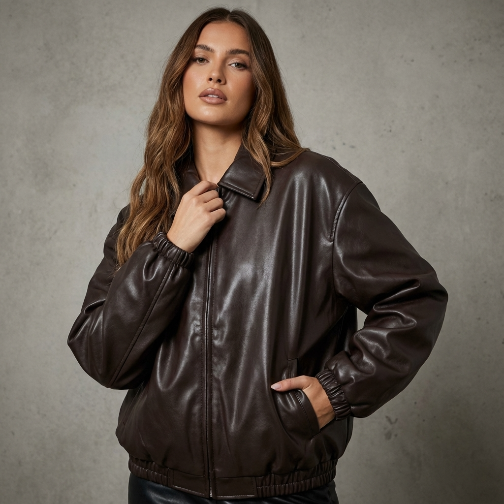 River NATALIA Women’s Bomber Jacket | Zip-Front Design, Cropped Silhouette