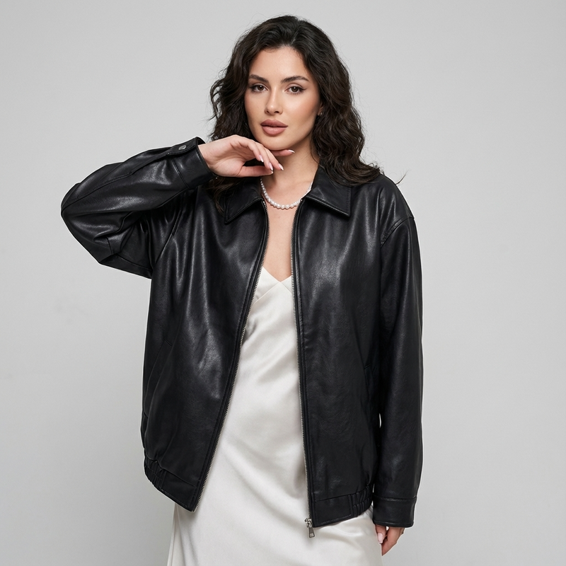 River NATALIA Women’s Bomber Jacket | Zip-Front Design, Cropped Silhouette