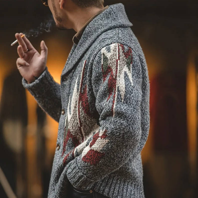 Fabian Men's Cardigan - fabric and finish detail