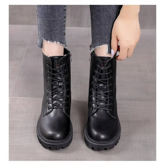 Alba Women's Combat Boots - styled view