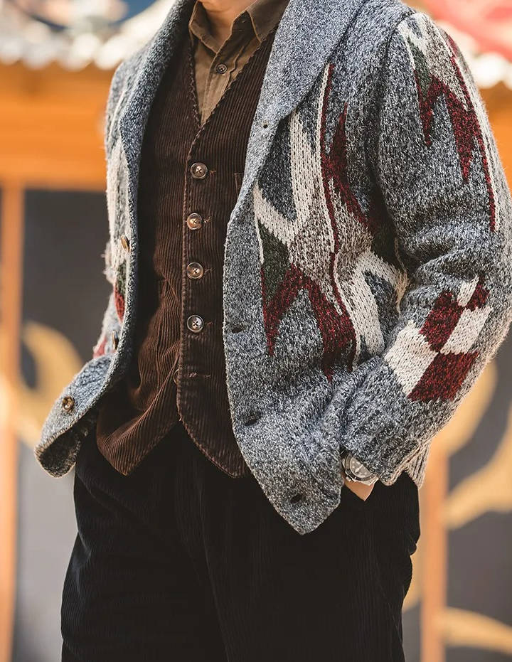 Fabian Men's Cardigan - styled view