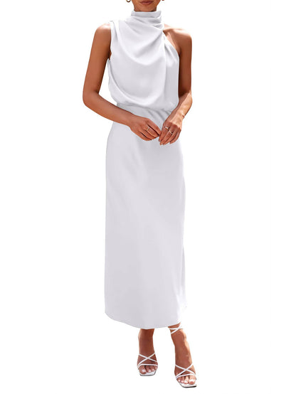 Darcy Women's Satin Maxi Dress - fabric and finish detail