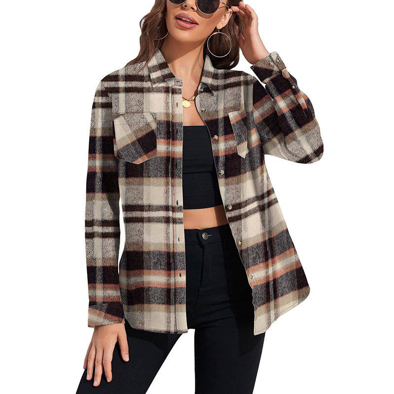 Verity Women's Plaid Blouse - close-up detail
