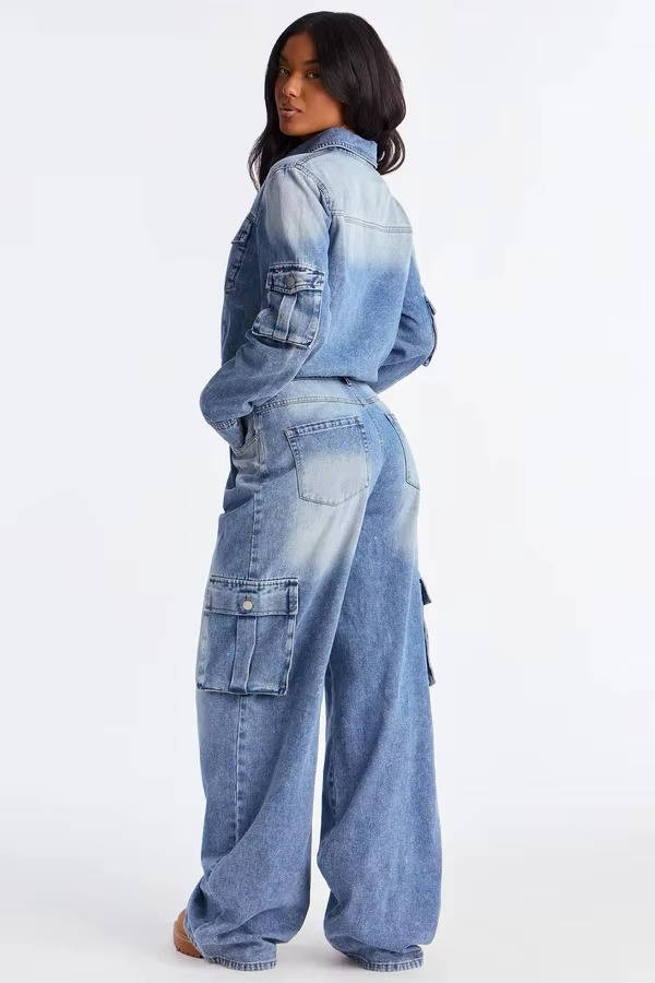 Elena Women's Jumpsuit - fabric and finish detail