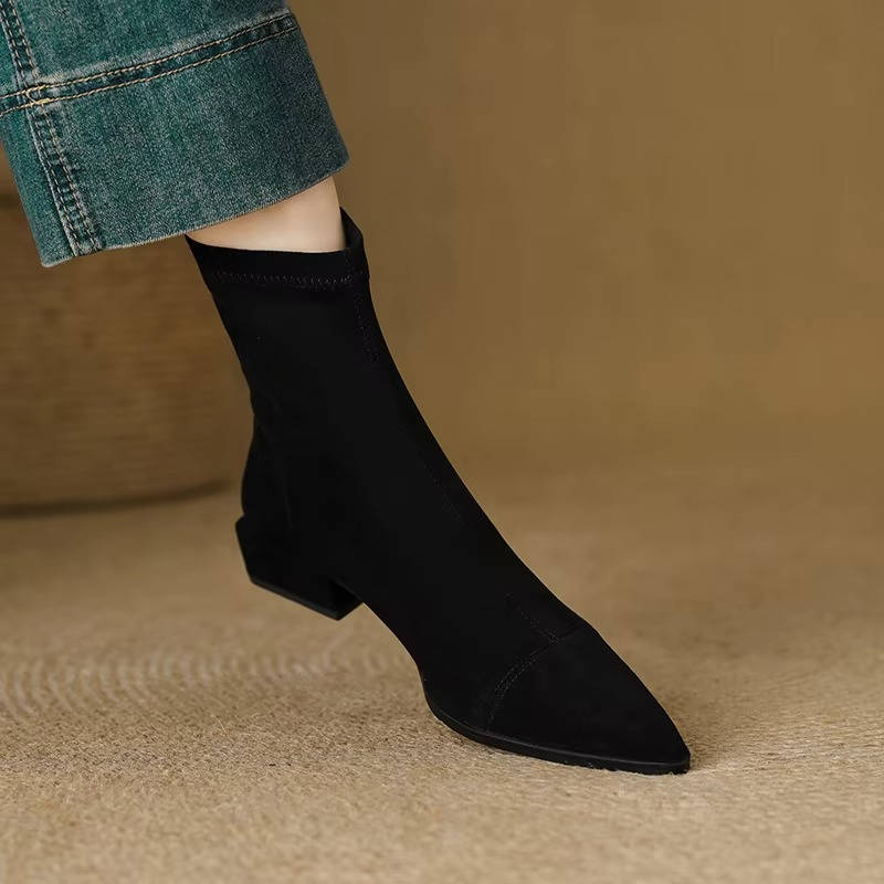 Nadia Women's Suede Ankle Boots - shown in use