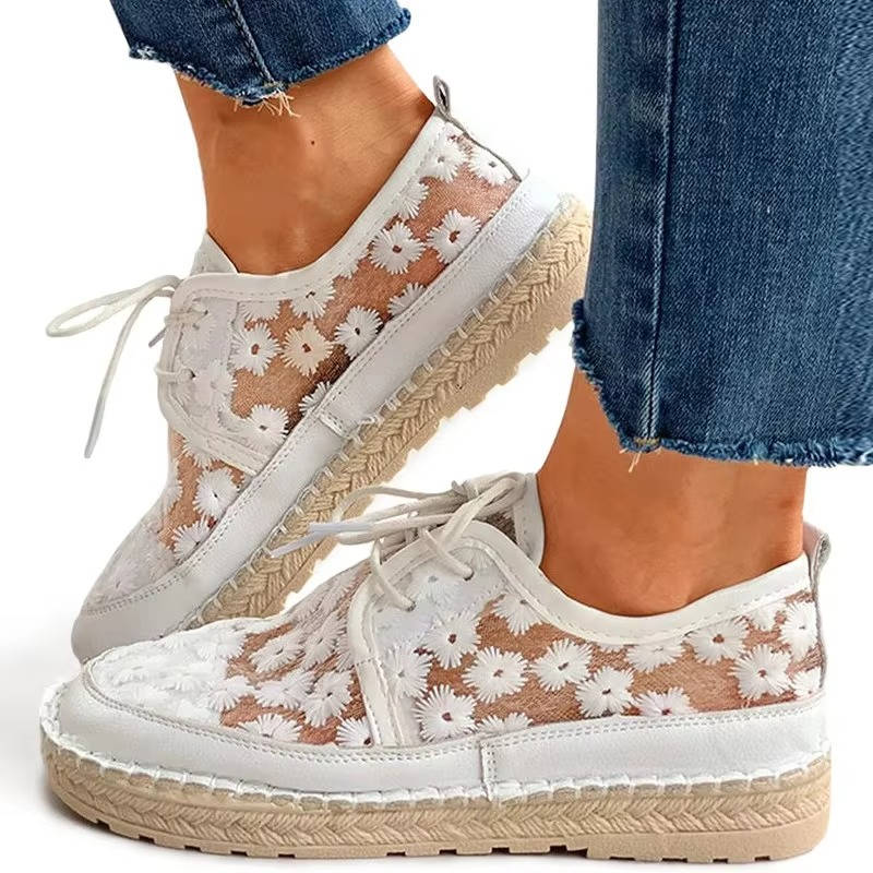 Noor Women's Floral Espadrilles | Lace