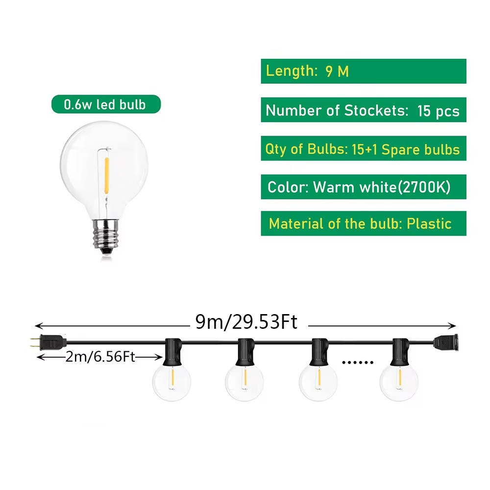 Birch LED String Lights - front view