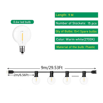 Birch LED String Lights - front view