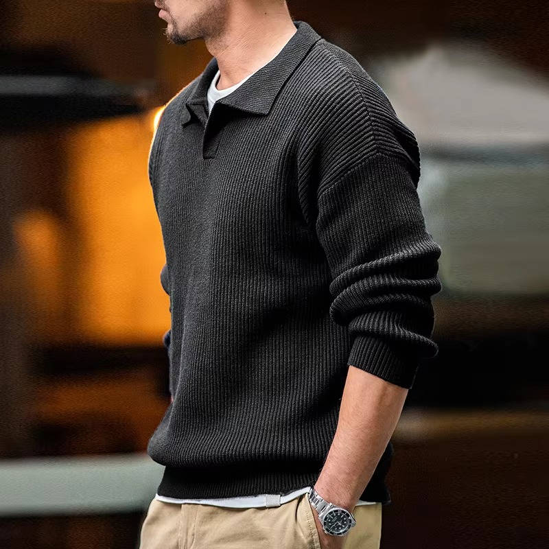 Theo Men's Sweater - fabric and finish detail