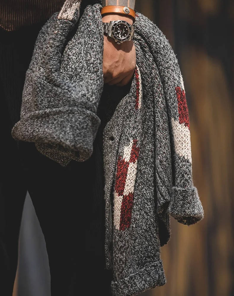 Fabian Men's Cardigan - close-up detail