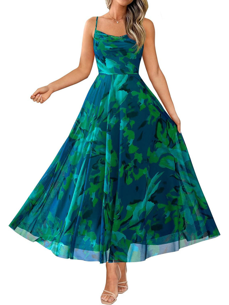 Maya Women's Floral Maxi Dress - flat lay