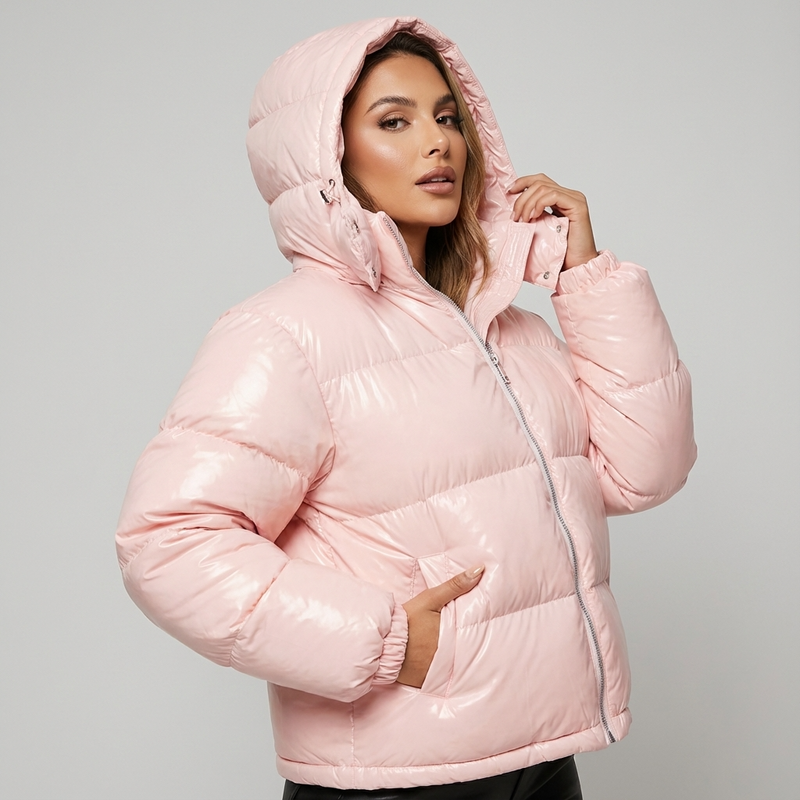 Marina Women’s Puffer Jacket | Hooded Design, Zip Front