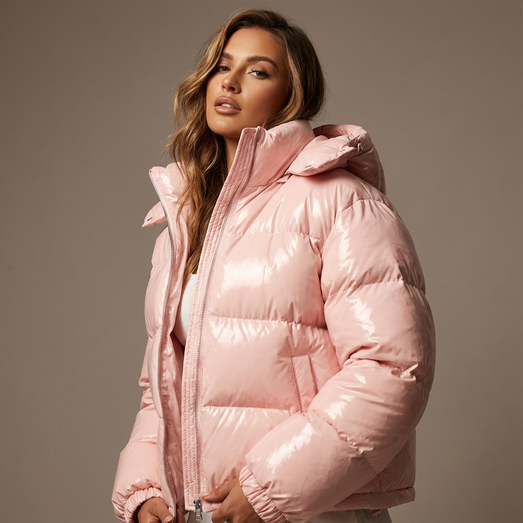 Marina Women’s Puffer Jacket | Hooded Design, Zip Front