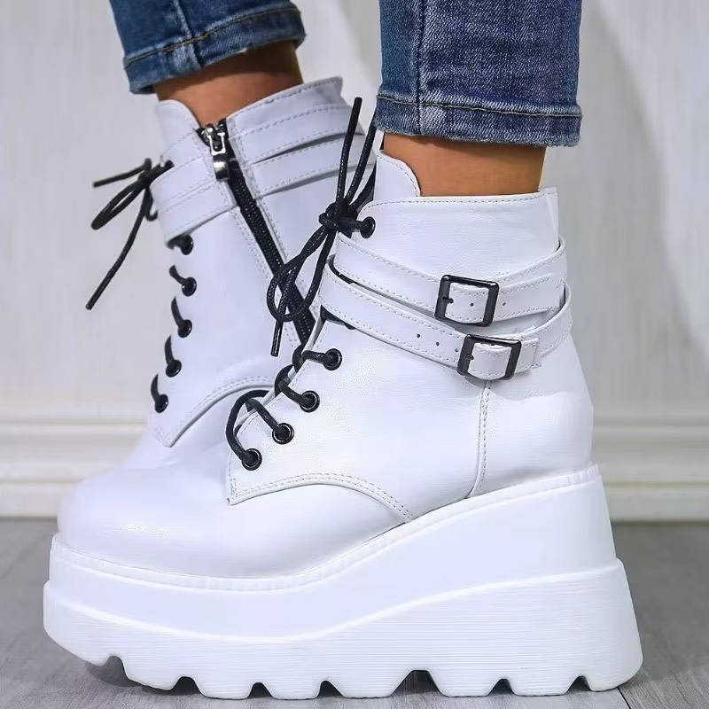 Clara Women's Platform Combat Boots - back view