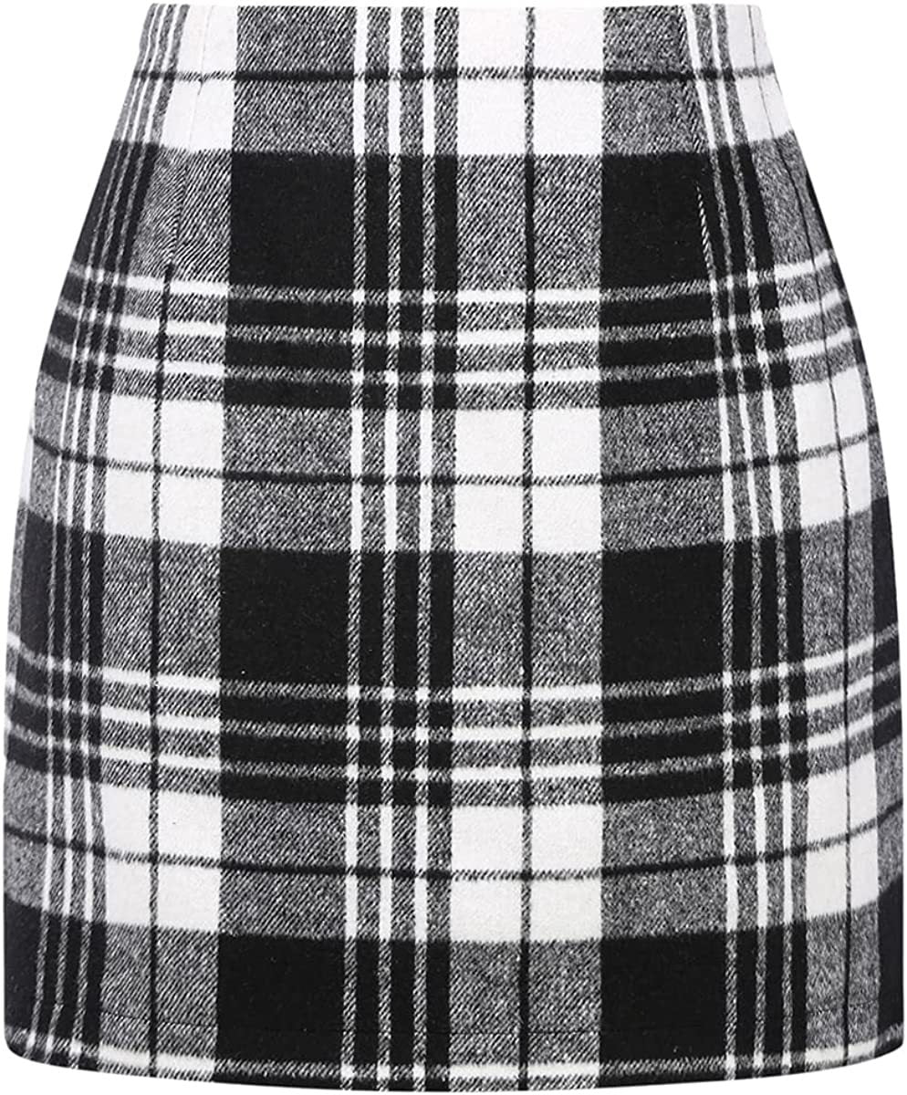 Lena Women's Plaid Skirt - full-length view